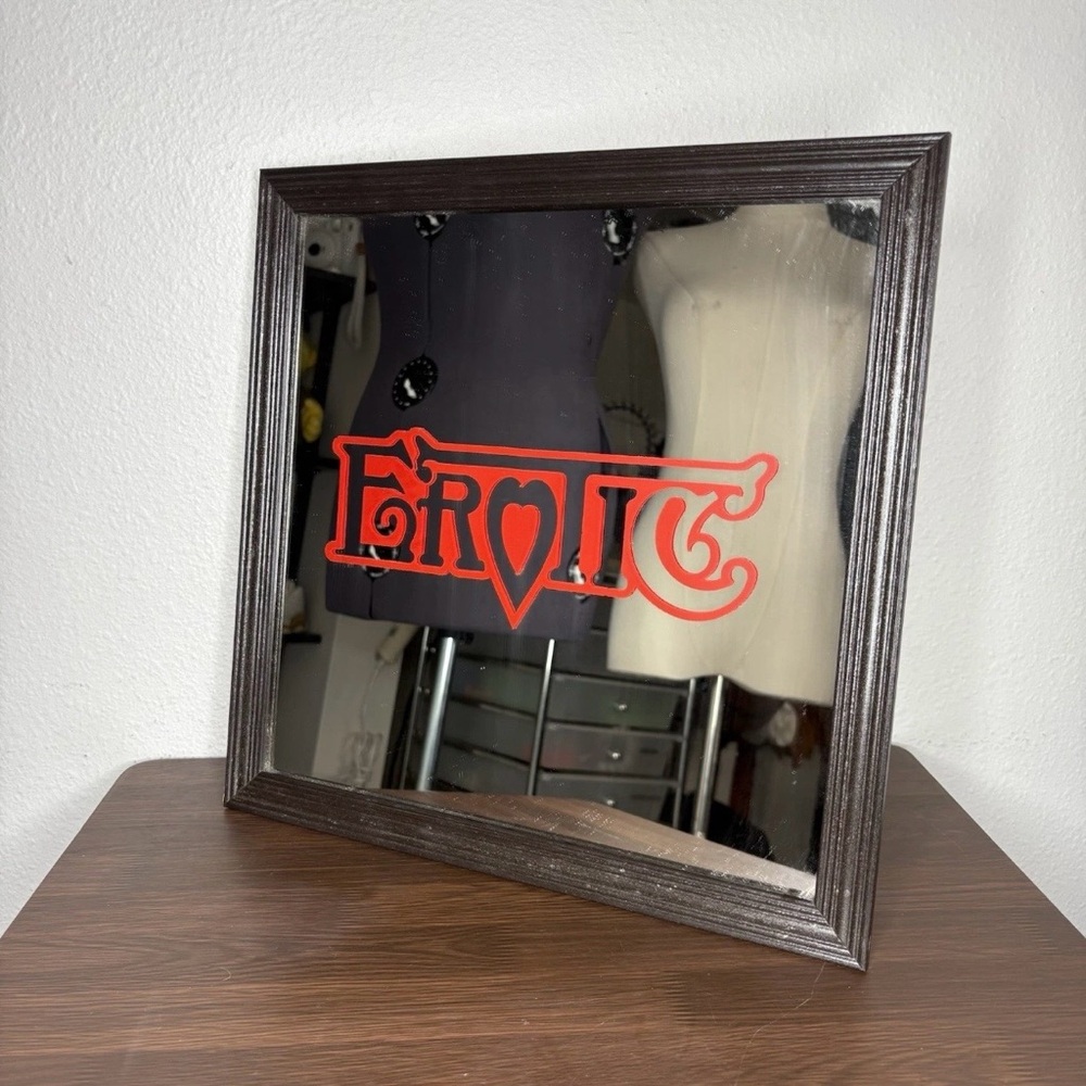 Vintage Erotic Heart Red Flirty Risqué Wall Mirror